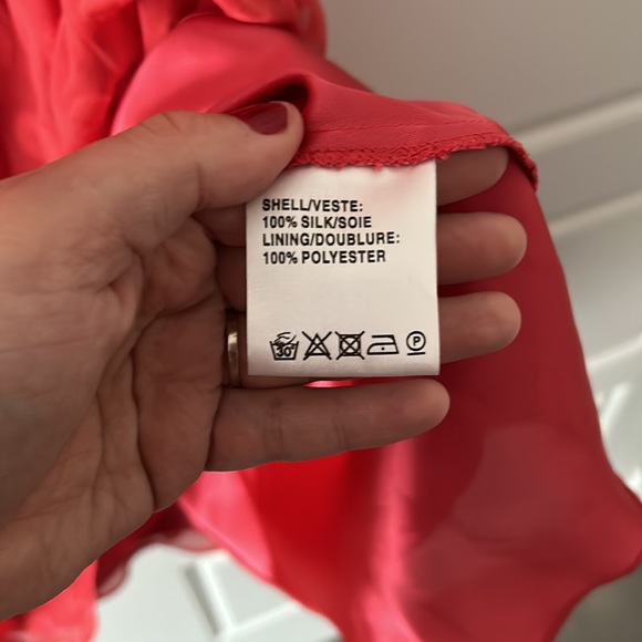 Jaques Vert Pink Silk Sweetheart Neck Empire Waist Tea Length Dress Size 16 NWT - Picture 10 of 12